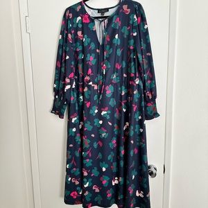 Eloquii - long sleeve floral dress in scuba